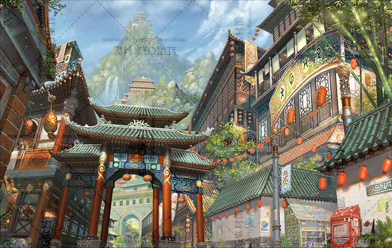 中国风场景概念设计原画素材高清图集游戏设计cg插画美术绘.