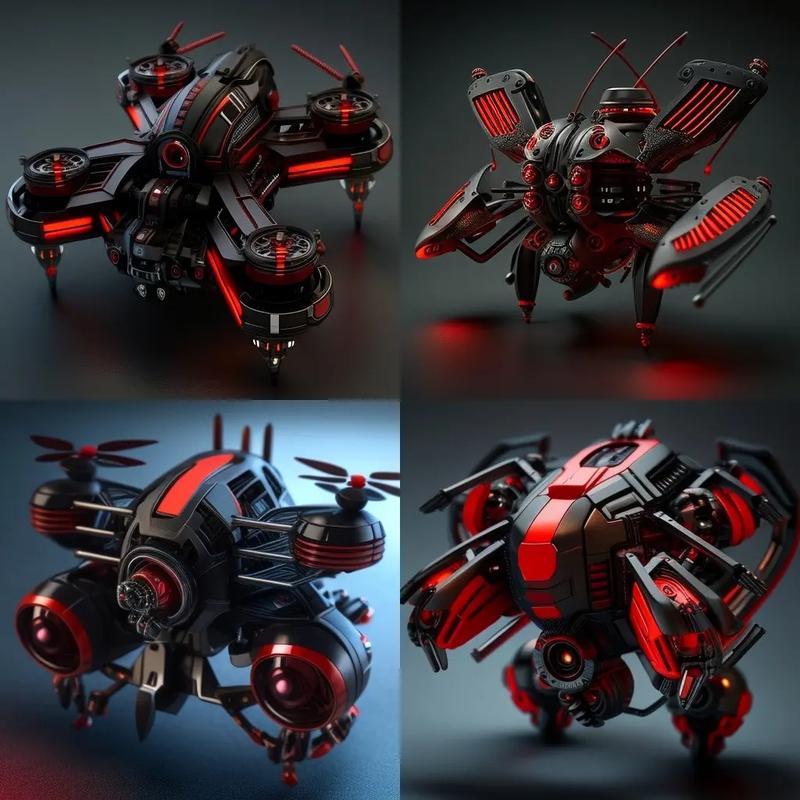 midjourney出的无人机概念.以后游戏原画和产品概念设